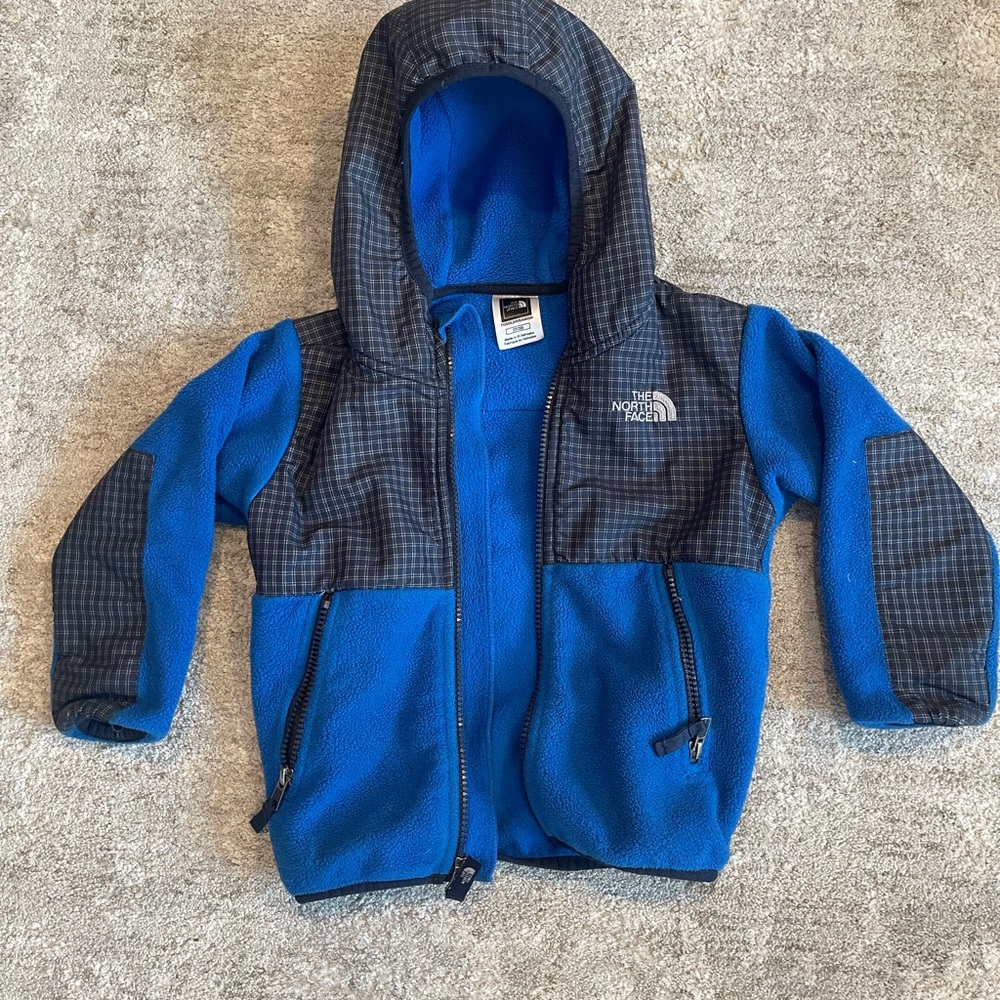 The North Face Blue and Black Fleece-Lined Jacket